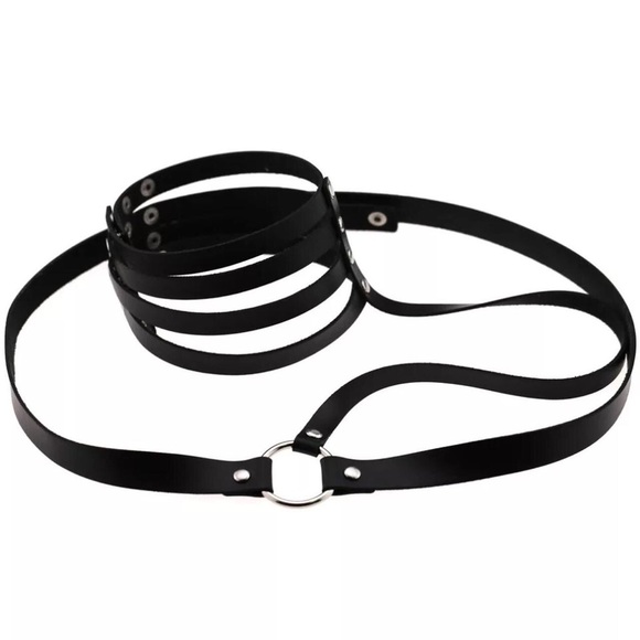 Sexy four Layers Choker necklace body jewelry o-ring belt strap Intimate Jewelry - Picture 3 of 3